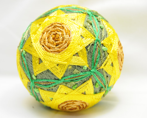 手毬 手鞠 てまり 刺繍ひまわり No126ハンドメイド 手毬 手鞠 てまり 刺繍ひまわり No126ハンドメイド 手毬 手鞠 てまり