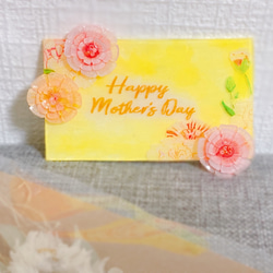 母の日 ✳︎ プラ板 ✳︎メッセージカード【Happy mothers Day】イエロー 1枚目の画像