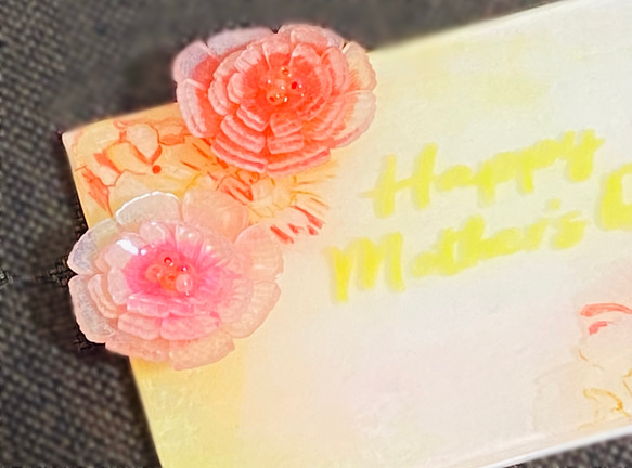 母の日 ✳︎ プラ板 ✳︎ メッセージカード【Happy mothers Day】ピンク 3枚目の画像