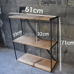 男前アイアンシェルフ　インダストリアル　男前　ラック　シェルフ　棚　オープンシェルフ　収納　什器 2枚目の画像