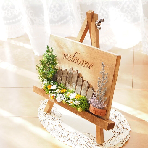 ウェルカムプレート(イーゼル付き)】WELCOME 玄関 インテリア 結婚式