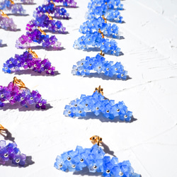 【梅雨にぴったり】4色から選べる紫陽花のイヤーカフ ピアスorイヤリング 一輪がセット 8枚目の画像