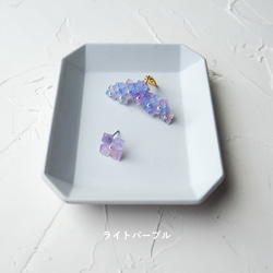 【梅雨にぴったり】4色から選べる紫陽花のイヤーカフ ピアスorイヤリング 一輪がセット 4枚目の画像