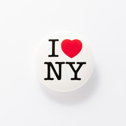 「I love NY」 缶バッジ 缶バッチ【ホワイト】【3.1cm】 1枚目の画像