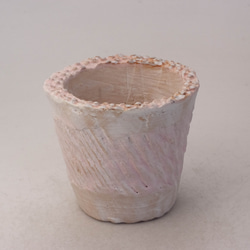 陶器製（2.5号ポット相当）多肉植物の欲しがる植木鉢 NSSc-ピンク-6756 1枚目の画像