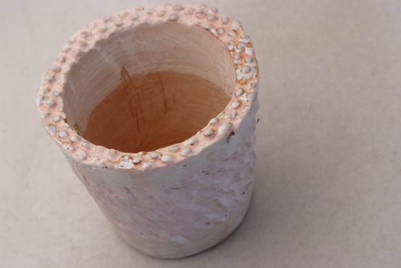 陶器製（2.5号ポット相当）多肉植物の欲しがる植木鉢 NSSc-ピンク-6756 2枚目の画像