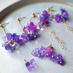 【梅雨にぴったり】4色から選べる紫陽花 リースのようなピアスorイヤリング 18枚目の画像