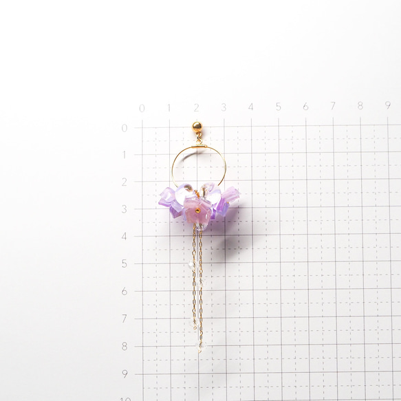 【梅雨にぴったり】4色から選べる紫陽花 リースのようなピアスorイヤリング 13枚目の画像