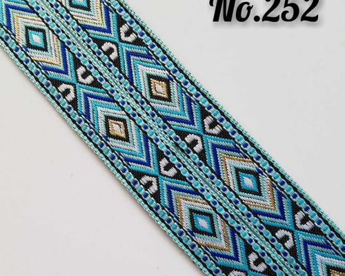 252 チロリアンテープ エスニック ネイティブ ライトブルー オルテガ