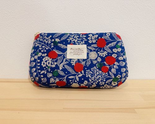 45⌘ 赤と青のポーチ（ビッグサイズ）ファスナーポーチ ポーチ