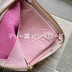 L字財布 本革 カードケース  ピンク サーモン マゼンタ 9枚目の画像