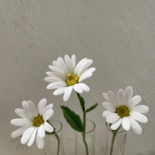 粘土のお花】枯れない クレイフラワー マーガレット フラワーベース