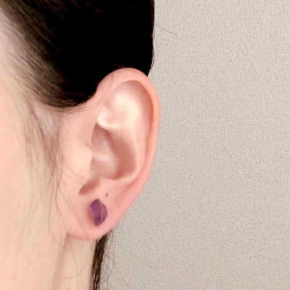 Vintage rétro Amethyst earring #1 1枚目の画像