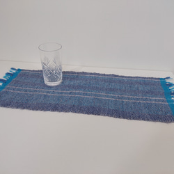 手織り　リネンとコットンのテーブルマット　作品2333 1枚目の画像