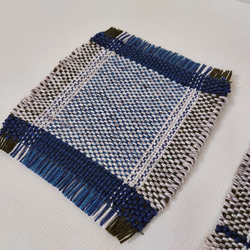 手織り　リネンとコットンのコースター　作品2324 5枚目の画像