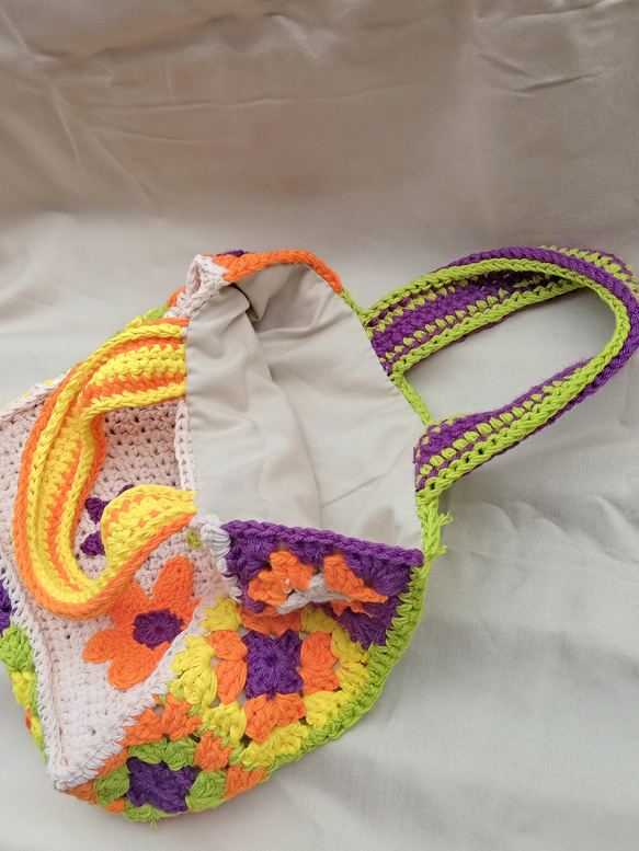 ハンドメイド　クロシェ　ハンドバッグ　かぎ針編み　ビームス 3枚目の画像