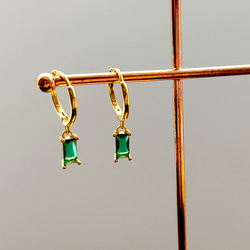 高品質な翠緑色ジルコニア ※925純銀のイヤリング※ 優雅な雰囲気を演出できる 4枚目の画像