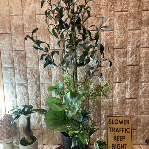 光触媒　人工観葉植物　ウォールグリーン　フェイク　フラワー　オリーブシーグレープ 光触媒人工観葉植物ウォールグリーンフェイクフラワーオリーブ