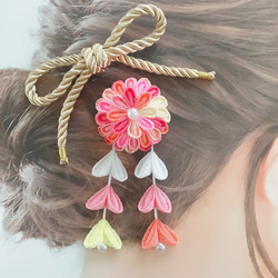 つまみ細工 髪飾り 七五三 3歳 子供 浴衣 和装 クリップ 成人式 卒業式