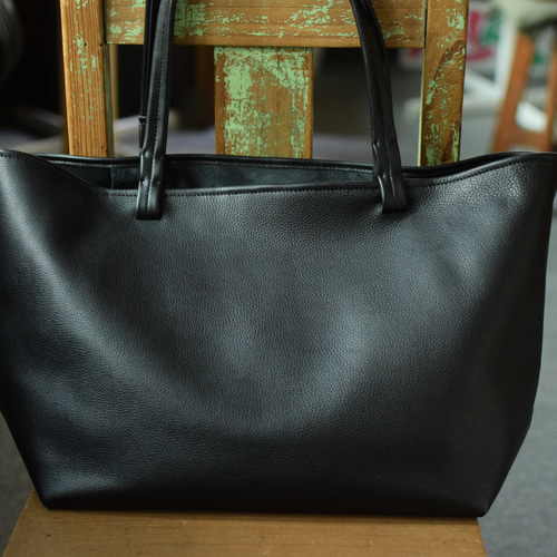 上質なイタリアンレザー 本革 トートバッグ 総手縫い クローム革