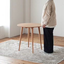 ビスコットセミオーダー70センチダイニング丸テーブル オーク材のラウンドダイニング［3サイズ 70cm 80cm 90cm] セミ