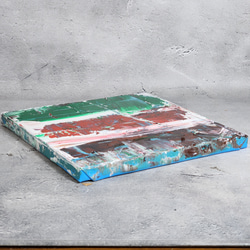 ひろ・あおき　作　「盤006 」　アクリル/キャンバス　S3　27.3x27.3cm　抽象絵画　現代アート　スクエア 9枚目の画像