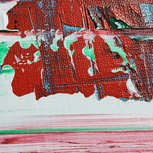 ひろ・あおき　作　「盤006 」　アクリル/キャンバス　S3　27.3x27.3cm　抽象絵画　現代アート　スクエア 14枚目の画像