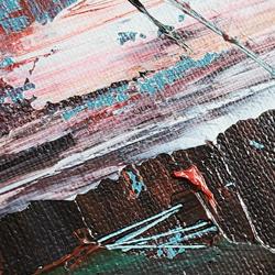 ひろ・あおき　作　「盤006 」　アクリル/キャンバス　S3　27.3x27.3cm　抽象絵画　現代アート　スクエア 11枚目の画像