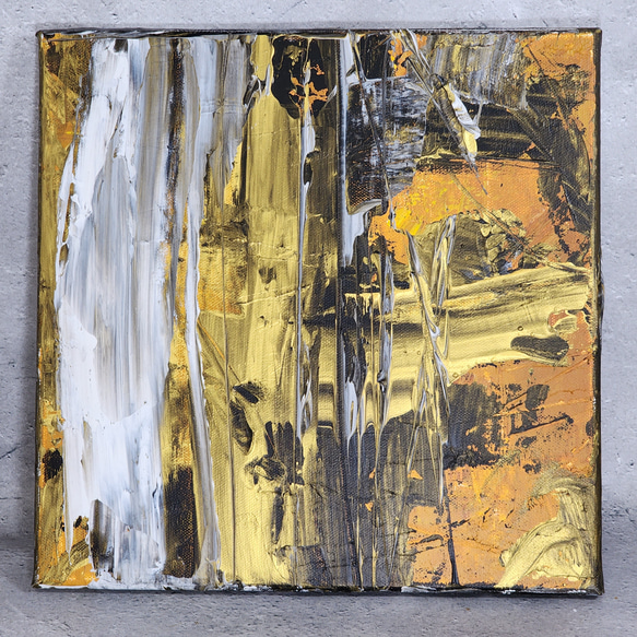 ひろ・あおき　作　「盤007 」　アクリル/キャンバス　S3　27.3x27.3cm　抽象絵画　現代アート　スクエア 1枚目の画像