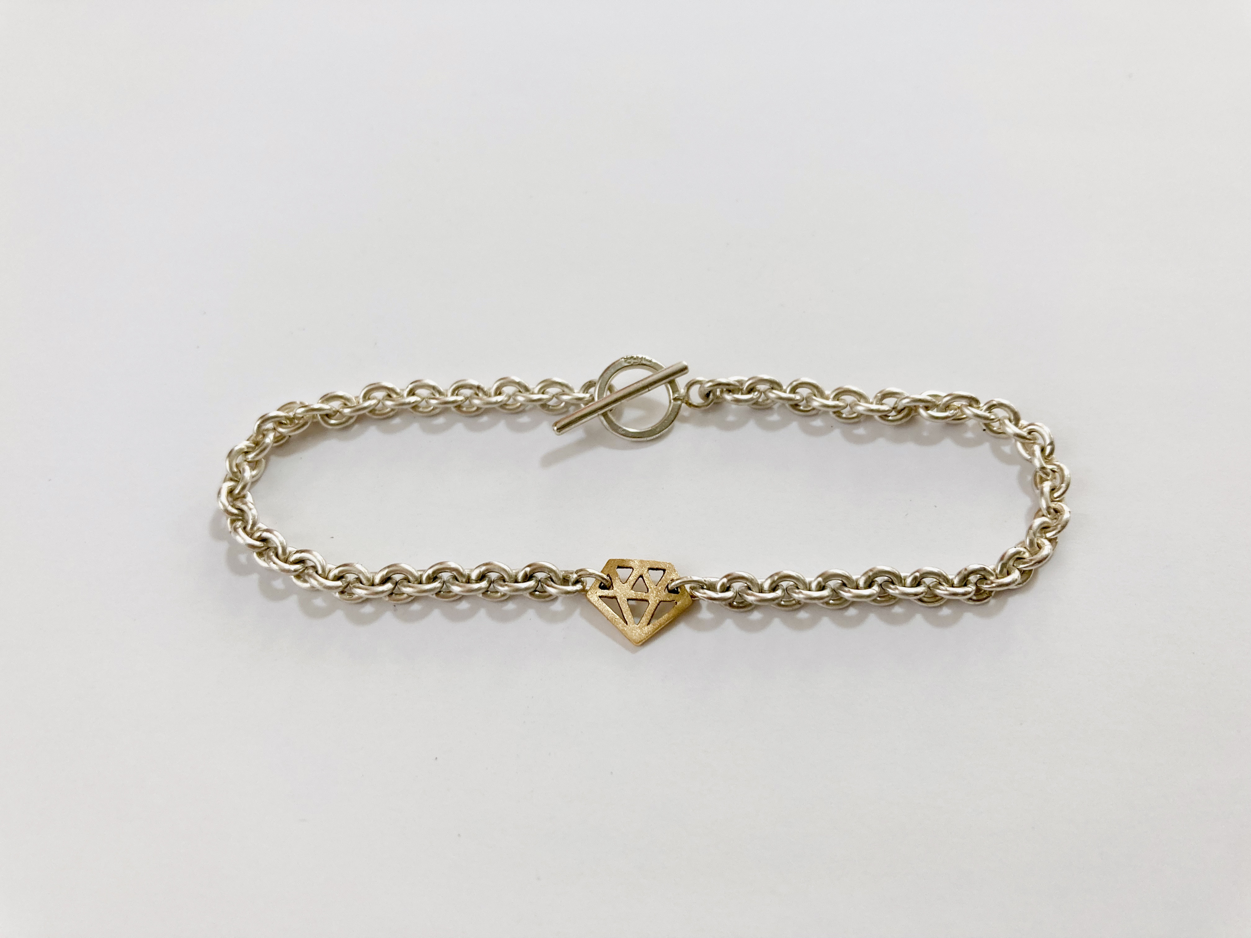 K18×SILVER DIA motif bracelet