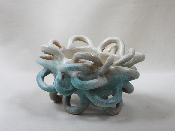 海色陶製植木鉢(w) 3枚目の画像