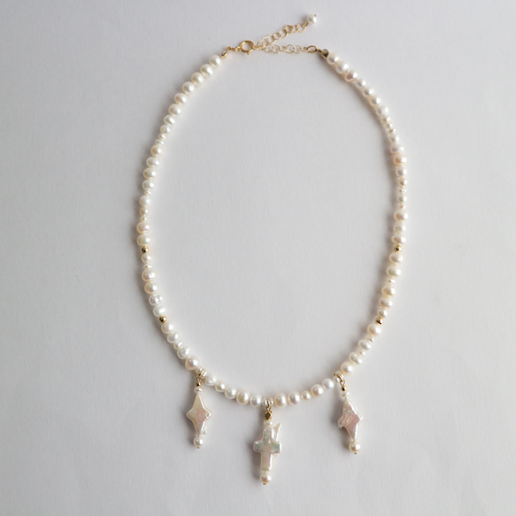 Mix pearl short necklace 2枚目の画像