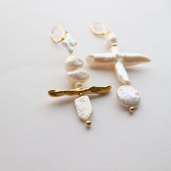 Mix pearl asymmetry pierce(earring) 3枚目の画像