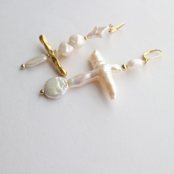 Mix pearl asymmetry pierce(earring) 4枚目の画像