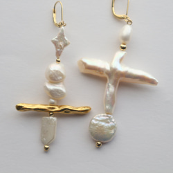 Mix pearl asymmetry pierce(earring) 5枚目の画像