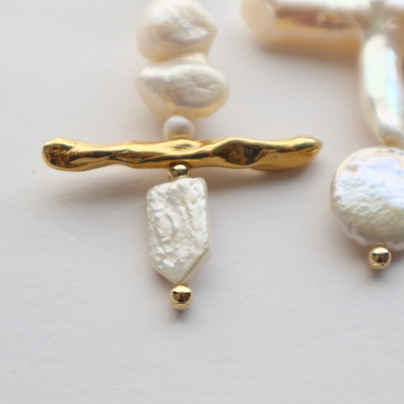 Mix pearl asymmetry pierce(earring) 6枚目の画像