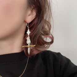 Mix pearl asymmetry pierce(earring) 13枚目の画像