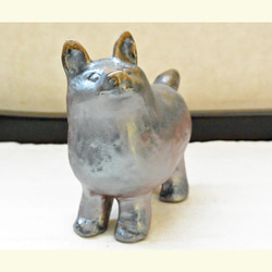 大きめ　イヌの置き物　渋めカラー　犬　インテリア　手作り陶芸　陶器の置物　いぬ　ワンコ 13枚目の画像
