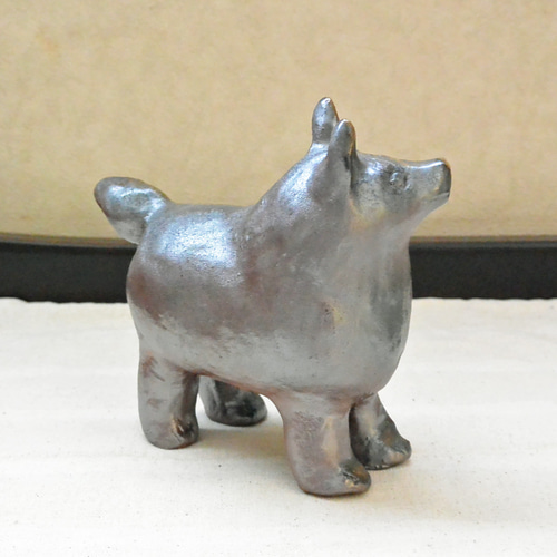 本当に信頼出来る店 大きめ イヌの置き物 渋めカラー 犬 インテリア 手作り陶芸 陶器 工芸品