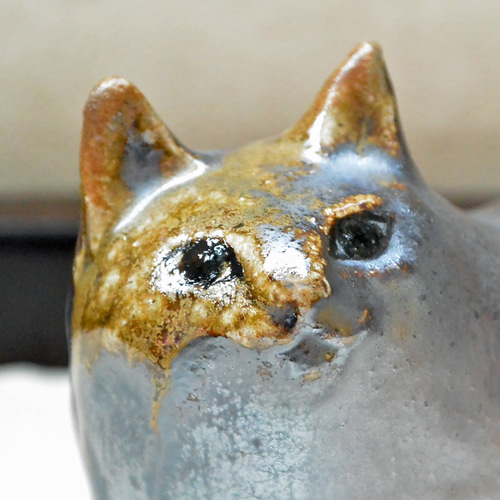 大きめ ネコの置き物 渋めカラー 茶色の猫 インテリア 手作り 大きめ ネコの置き物 渋めカラー 茶色の猫 インテリア 手作り