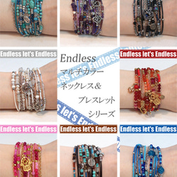 Endlessターコイズ４連ネックレス＆ブレスレット ペンダントヘッド付 6枚目の画像