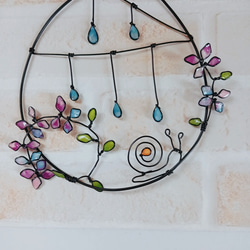 雨の日の紫陽花　ワイヤーアート　ワイヤークラフト 3枚目の画像