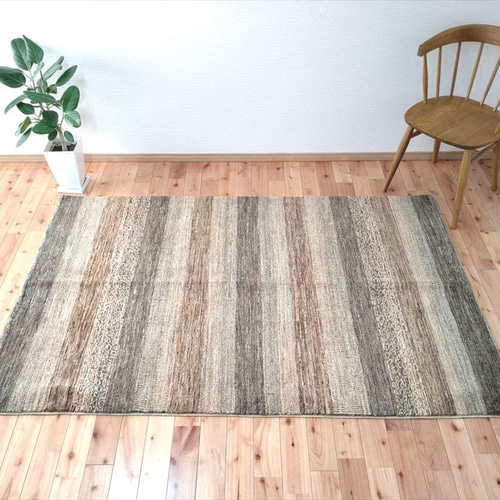 天然無染ラグガゼニラハットランナー200×64 ブラウングラデーション