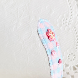 【お得な2点セット】ワンポイント花刺繍ヘアパッチンピン 4枚目の画像