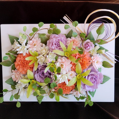 ☆粘土の花【四季のフレームスタンド】☆ アートフラワー ユキ