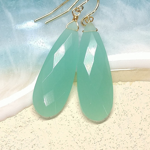 14kgf ピアス アクアカルセドニー - dentalmedica.com.ve