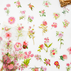 お花のPVCシール　100枚　flower romance　[AW751] 3枚目の画像