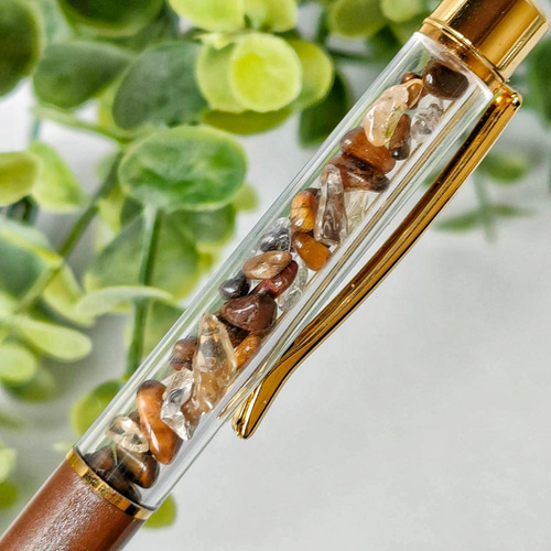 Cafe」タイガーアイ カーネリアン 天然石 ボールペン ギフト