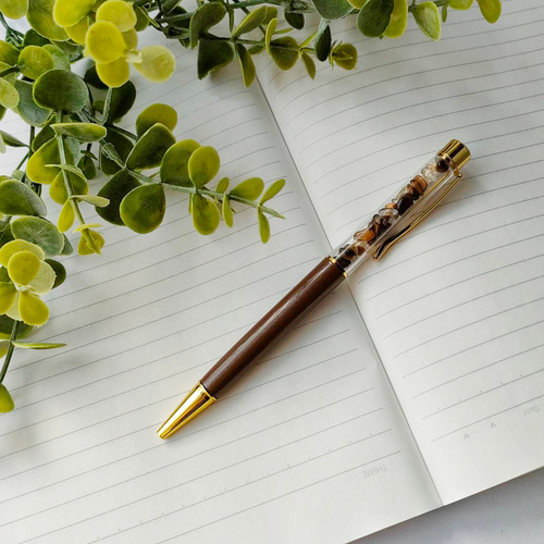 N129 / カスタムボールペン 天然石 タイガーアイ N129 / カスタムボールペン 天然石 タイガーアイ