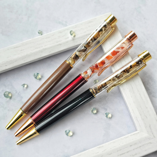 N129 / カスタムボールペン 天然石 タイガーアイ N129 / カスタムボールペン 天然石 タイガーアイ